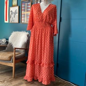 Coral orange summer dress